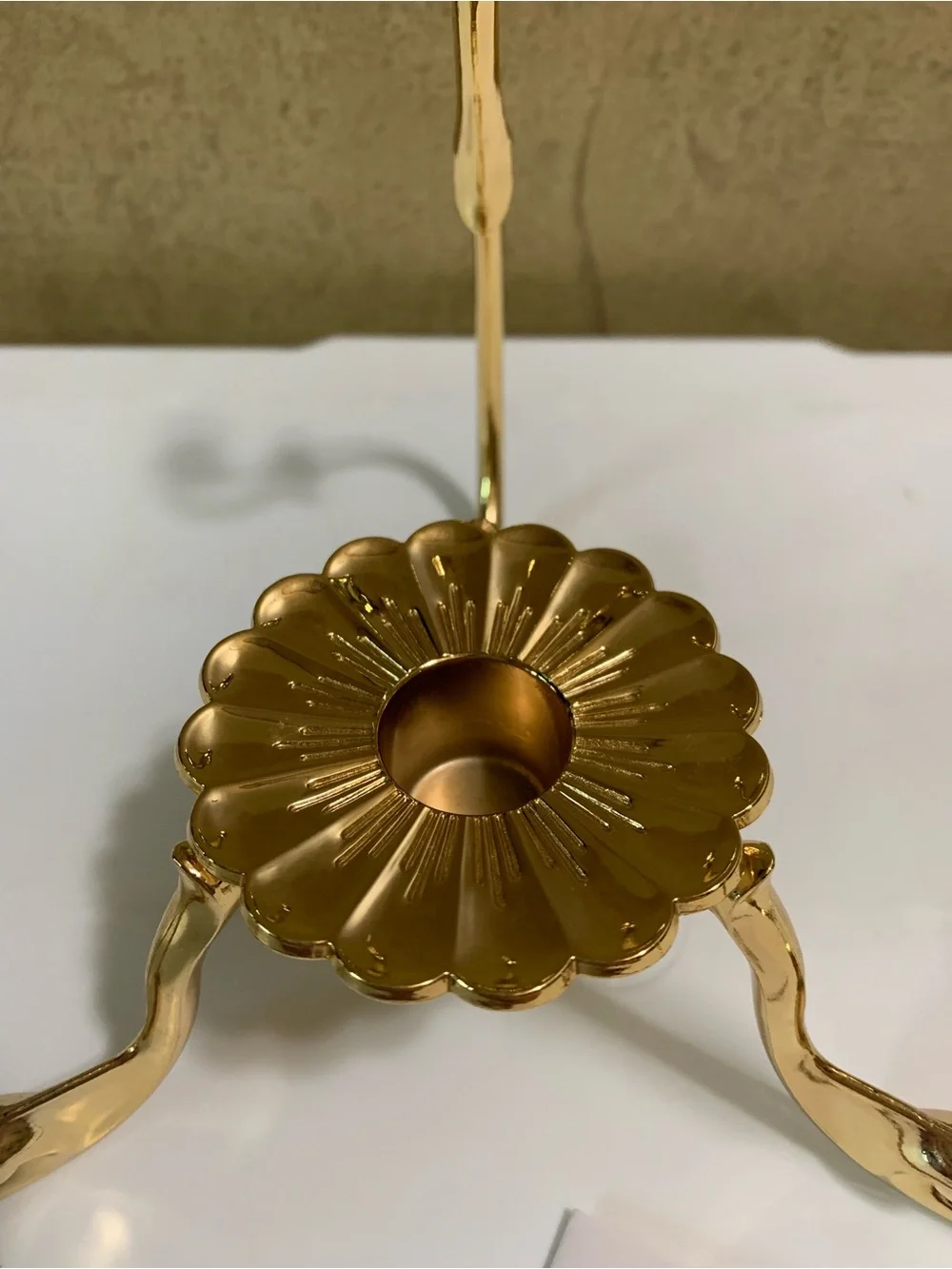 Partylite 24k gold plated Hurricane Candle Holder  P7505 NEW in Box